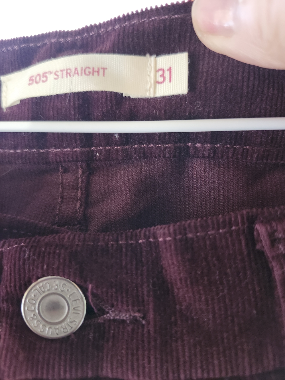 Levi's 505 Straight Corduroy Pants in Plum - Picture 5 of 5